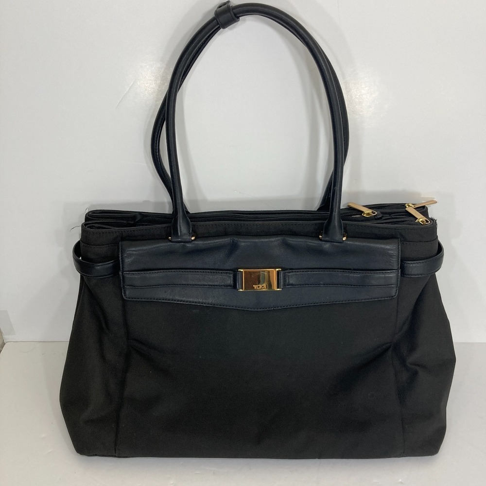 TUMI Larkin Hayward 73644D Triple Compartment Tote Travel Bag Black
